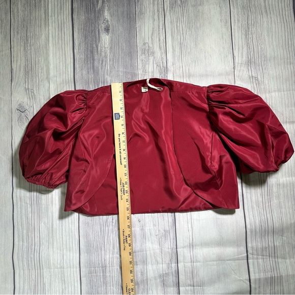 Vintage Burgundy 1980s Nylon and Lace Long Dress with Matching Shrug Jacket - Picture 15 of 15